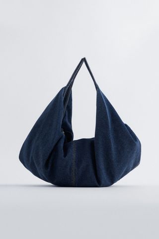 Zara + Denim Maxi Bucket Bag
