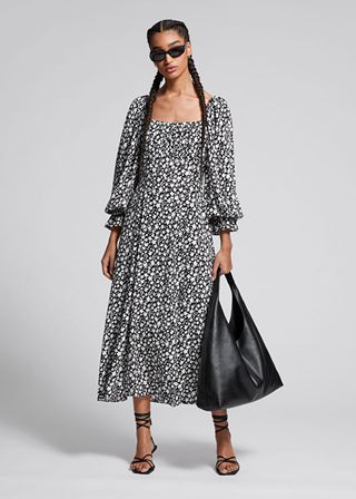 & Other Stories + Relaxed Double-Puff Sleeve Dress