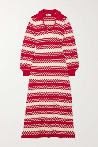 Rixo + Piper Dress in Red Stripe