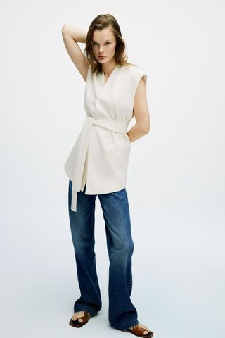 Zara + Oversize Waistcoat With Belt