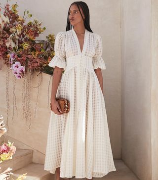 Cult Gaia + Willow Dress Off White Grid
