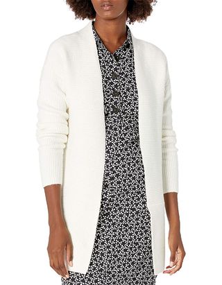 Lark & Ro + Boucle Relaxed Fit Ribbed Cardigan
