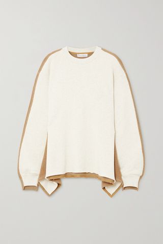 JW Anderson + Draped Paneled Cotton-Terry and Jersey Sweatshirt