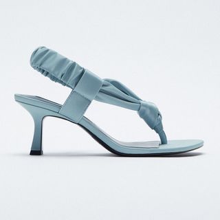 Zara + High Heeled Sandals with Knot Detail