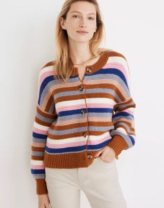 Madewell + Striped Springview Cardigan Sweater