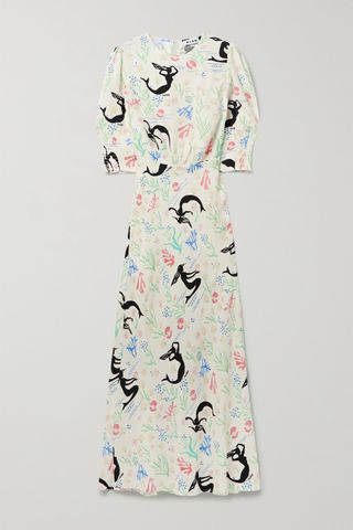 Rixo + Lucile Printed Crepe Maxi Dress