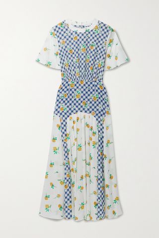 Rixo + Jennifer Paneled Printed Silk-Crepe Midi Dress