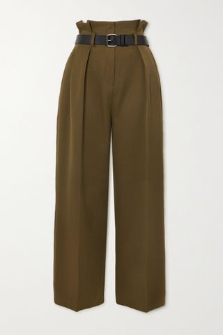 Frankie Shop + Belted Pleated Twill Tapered Pants