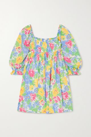 Faithfull the Brand + Alina Shirred Floral-Print Woven Mini Dress