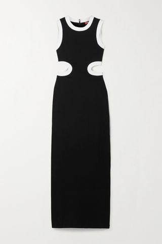 Staud + Dolce Cutout Two-Tone Stretch-Jersey Maxi Dress
