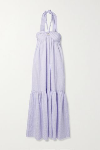 Mara Hoffman + + Net Sustain Basilia Organic Cotton-Blend Jacquard Halterneck Maxi Dress