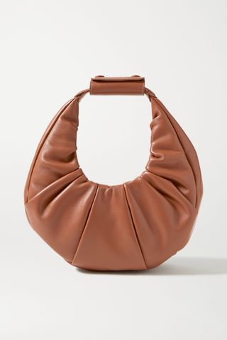 Staud + Moon Mini Ruched Leather Tote