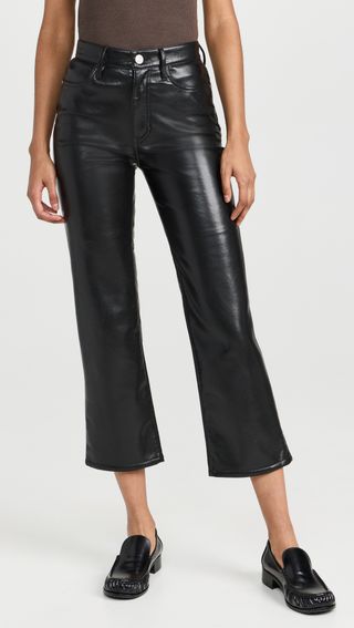 Frame + Le Jane Crop Recycled Leather Jeans