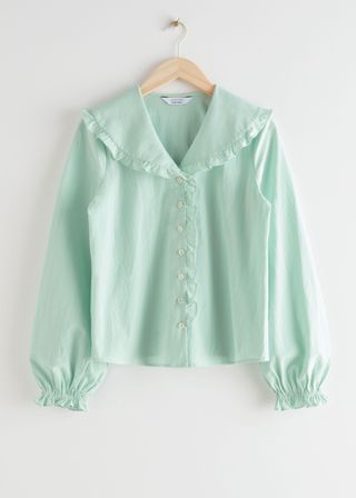 & Other Stories + Boxy Button Up Ruffle Blouse