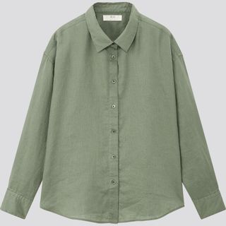 Uniqlo + Premium Linen Long Sleeve Shirt