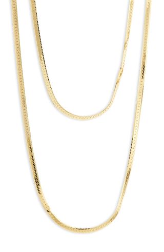 Argento Vivo + Double Layer Herringbone Chain Necklace