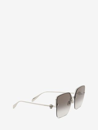 Alexander McQueen + Skull Jeweled Square Sunglasses
