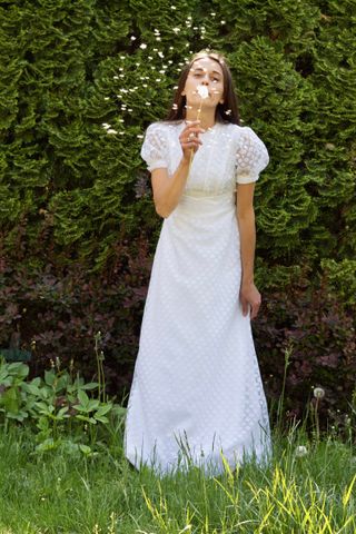 Vintage + Wedding Dress White Lace Dress