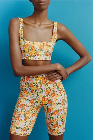Zara + Floral Print Crop Top