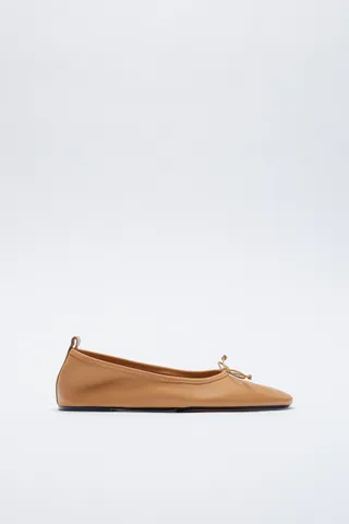 Zara + Leather Ballet Flats