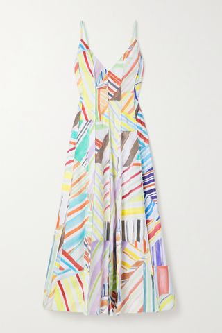 Rosie Assoulin + Million Pleats Printed Cotton-Poplin Maxi Dress
