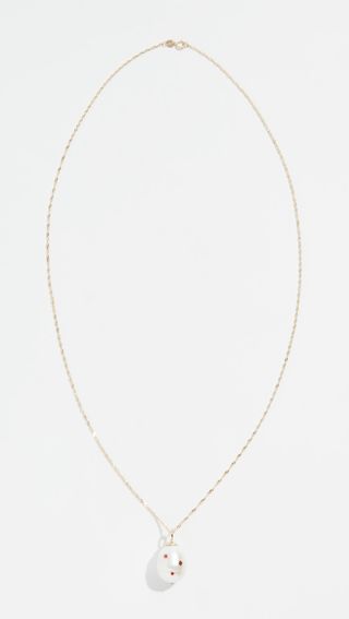Ariel Gordon Jewelry + 14k Bezel Set Baroque Cultured Pearl Necklace With Rubies