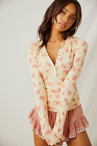 Free People + One of the Girls Printed Henley
