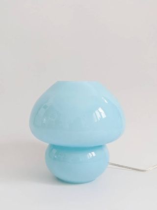 Humber General Store + Baby Blue Glass Mushroom Table Lamp