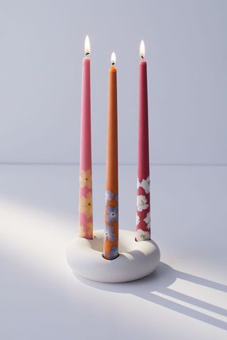 Urban Outfitters + Sarah Tall Floral Taper Candle Set
