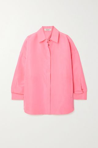 Valentino + Oversized Neon Silk Shirt