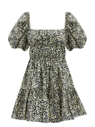 Matteau + Puffed-Sleeve Floral-Print Cotton-Poplin Dress