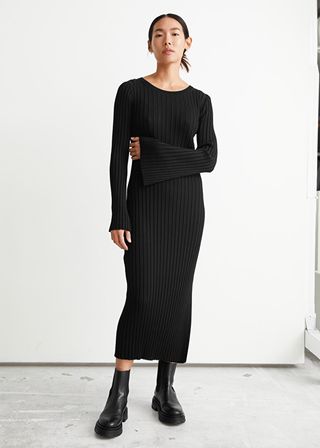 & Other Stories + Rib Knit Midi Dress