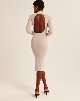 Abercrombie & Fitch + Open-Back Midi Sweater Dress
