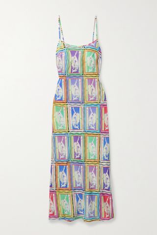 Rixo + Holly Printed Silk-Crepe Midi Dress