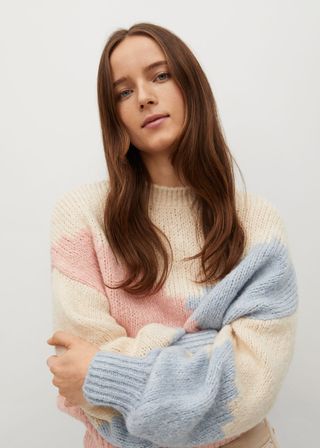 Mango + Multi-Colored Knit Sweater