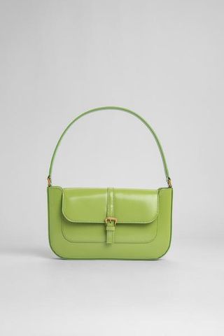 BY FAR + Miranda Lime Green Semi Patent Leather