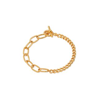 Scoop + 14KT Gold Flash Plated Brass Curb Link Chain Bracelet