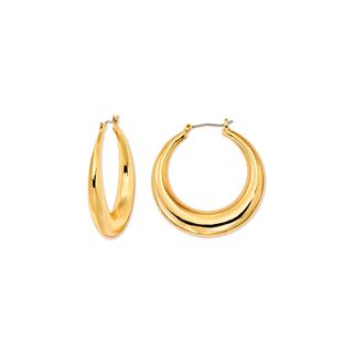 Scoop + 14KT Gold Flash Plated Brass Hoop Earrings