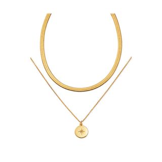 Scoop + 14KT Gold Flash Plated Brass Layered Starburst Necklace