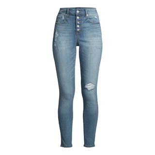 Scoop + High-Rise Button Fly Skinny Jeans