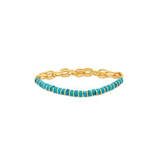 Scoop + 14K Gold Flash-Plated Turquoise Double Chain Bracelet