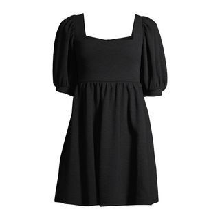 Scoop + Babydoll Dress With Puff Sleeves