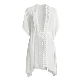 Scoop + Open Front Kimono with Lace Trim