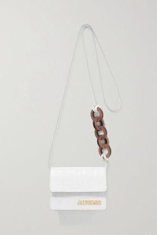 Jacquemus + Le Riviera Croc-Effect Leather Shoulder Bag