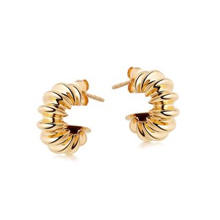 Missoma + Gold Medium Ridge Claw Hoop Earrings