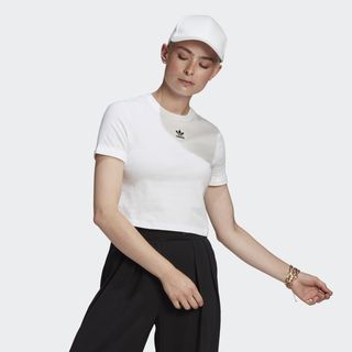 adidas + Adicolor Classics Roll-Up Sleeve Crop Top