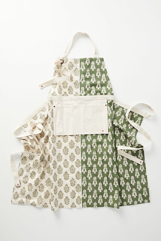Anthropologie + Trudy Blockprint Patchwork Apron