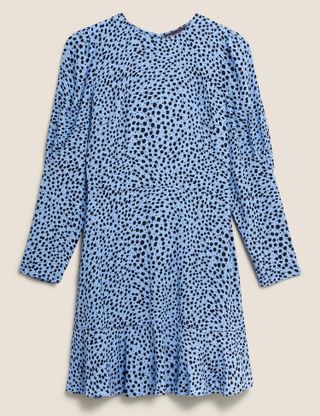 Marks & Spencer + Polka Dot Puff Sleeve Mini Tea Dress