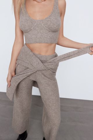 Zara + Knitted Top With Straps