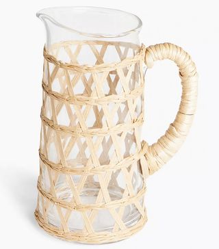 John Lewis & Partners + Arles Wicker Wrapped Glass Jug in Clear/Natural